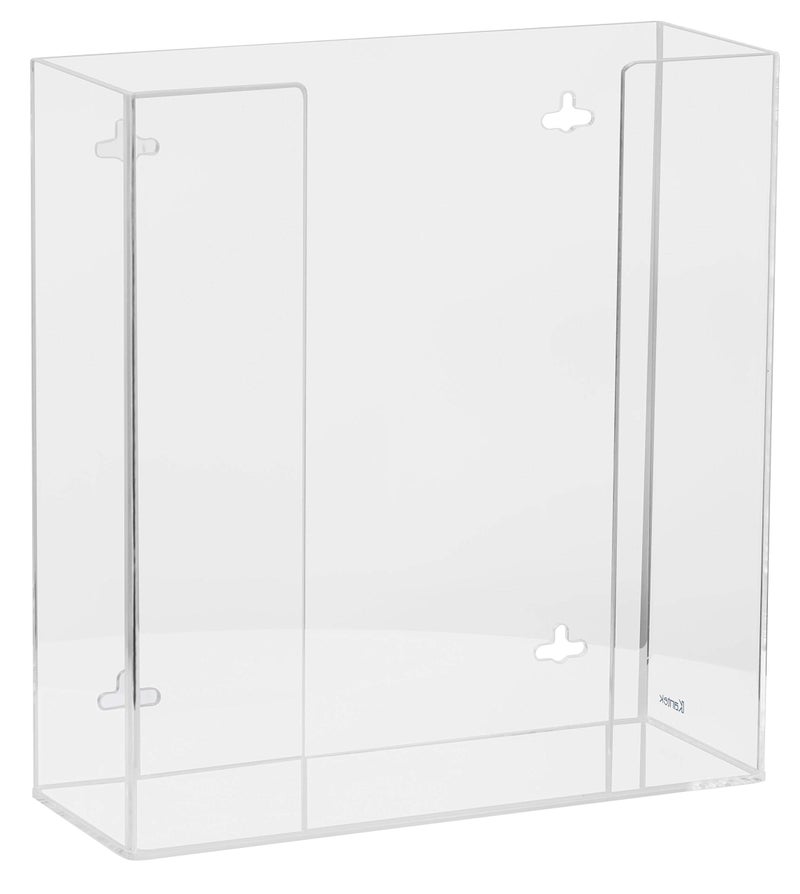 Kantek Wall Mounted Acrylic Glove Box Holder Dispenser  Double (2) Box Capacity  For Use in Food Service  Healthcare  Hospitals  Restaurants  10.3"" x 3.8"" x 10.7""  Clear - Image 2